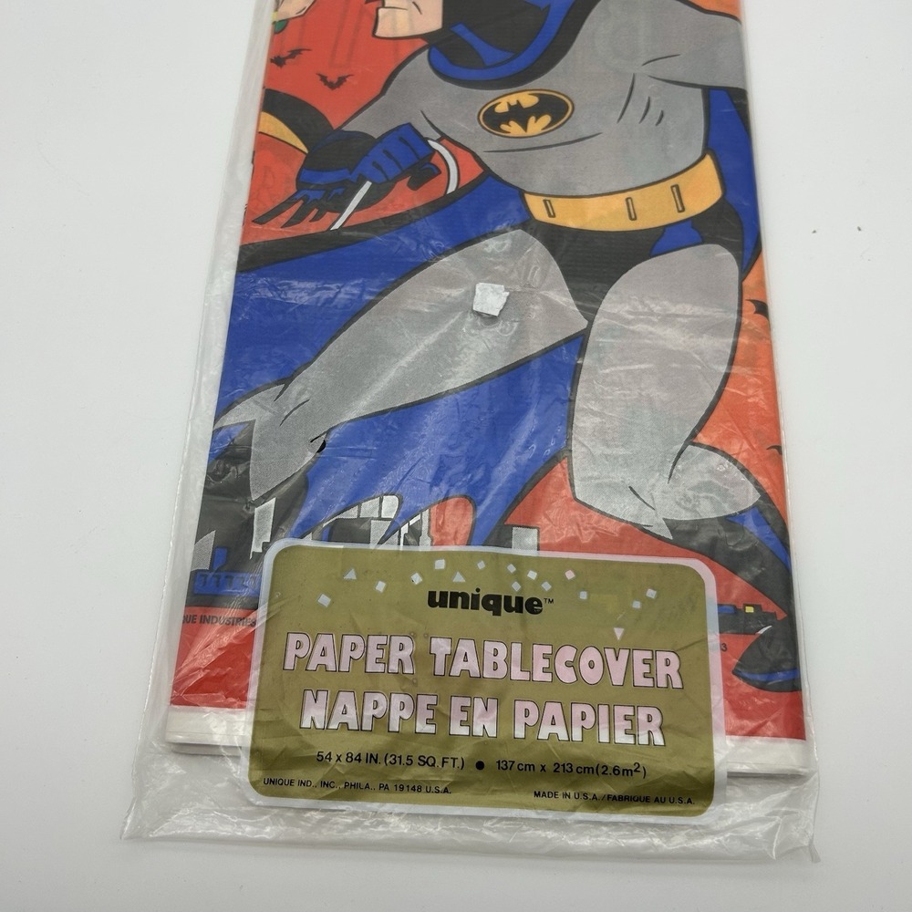 Vintage Batman and Robin paper table‎ cover 50 x 84 USA 90s